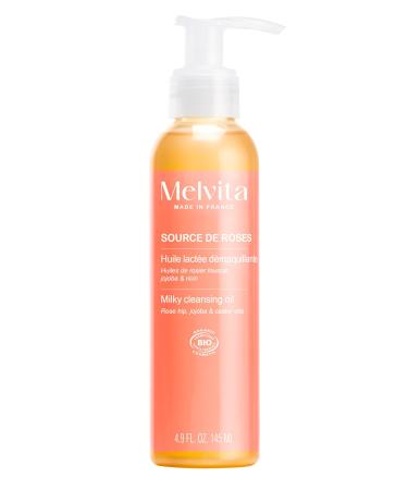 Melvita - Huile D maquillante - Source de Roses - Nettoyage Doux & Efficace - Enrichie en Extraits de Roses Sauvages & Huiles V g tales - 145 ml