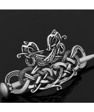 Women Hair Clip Hairpin Vintage Metal Hair Stick Hair Pin Dragon Hair Slide Clip Knot Viking Jewelry Hair Accessory - Buy Online on GoSupps.com