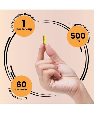 GENEX Quercetin 500mg Supplement 60 Capsules | Anti-Inflammatory & Antioxidant for Immune Support, Cardiovascular Health, Healthy Aging | Non-GMO Flavonoid Supplement - 2 Month Supply - Buy Online on GoSupps.com