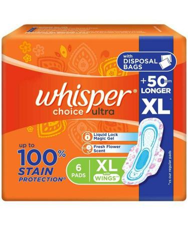 2 Pack X 6 N (12 Pads) Whisper Choice Ultra for Women Flexi Absorb System