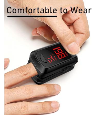 Fingertip Pulse Oximeter - Mini Oxygen Saturation Monitor with Graph Display & Alarm - iOS/Android Compatible (Black) - Buy Online on GoSupps.com