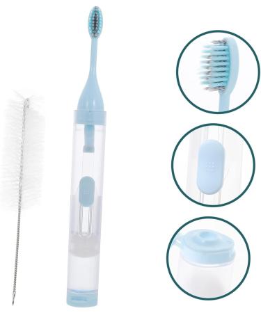 Homsfou 4-Piece Toothbrush Gift Set | Ortho Clean Toothbrush Mini Clamp & Dental Floss - Blue - Buy Online on GoSupps.com