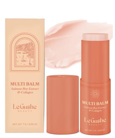 LE GUSHE All-in-One Face Balm Stick - Under Eye Brightener Anti-Aging Under Eye Balm Stick with Salmon Roe Extract & Collagen - For Fine Lines & Wrinkles - Use on Face Forehead Neck