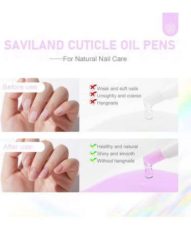 Saviland 12Pcs Cuticle Oil Pen - Fruity Natural Ingredients Nail Care Kit for Revitalized, Nourished Nails | Prevents Cracking and Smoothes Cuticles - Buy Online on GoSupps.com