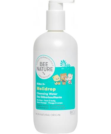 Bee Nature - Children's Cleansing Water - No Rinse - Sunscreen Cleanser - Honey Drop Soothes - 99.99% Natural Origin - Softens and Protects Skin - 500ml