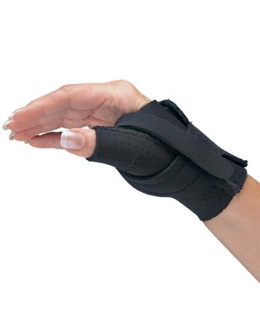 Comfort Cool Thumb CMC Restriction Splint. Patented Thumb Brace Provides Support and Compression. Helps with Arthritis, Tendinitis, Surgery, Dislocations, Sprains, Repetitive Use. Left Medium