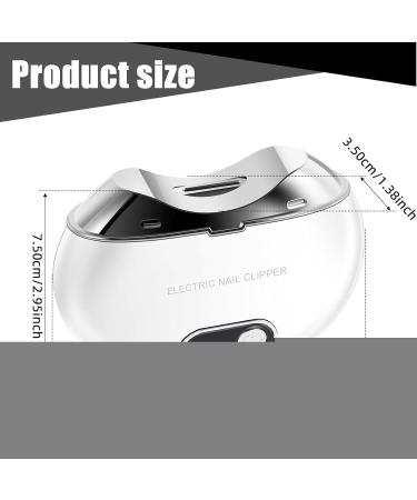 Fingernail Trimmer Electric | Electric Automatic Nail Clipper - Nail Scraps Storage Clipper Rechargeable LCD Digital Display Clipper Light & 3 Speeds for Children Seniors White - Buy Online on GoSupps.com