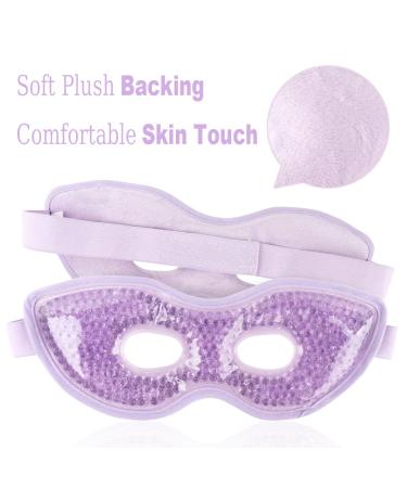 NEWGO Gel Eye Mask Reusable Cooling Eye Mask with Eye Holes - Hot Cold Eye Compress for Puffy Eyes, Migraine, Stress Relief - Purple - Buy Online on GoSupps.com