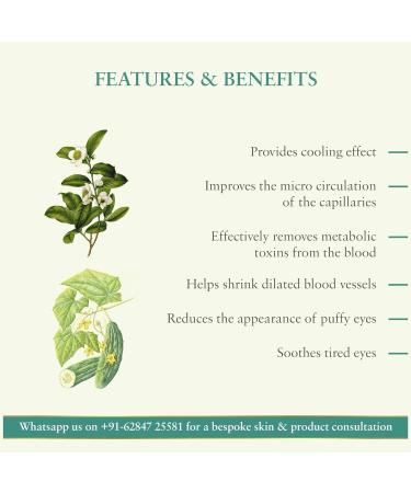 Green Velly Herbs Ayurvedic I'Clear Green Tea-Cucumber Nourishing Under Eye Gel For Dark Circle & Under Eye Bags Suitable For Oily/Combination Skin Type - For Men & Women - Buy Online on GoSupps.com