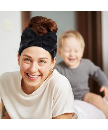 Shop Black Terry Hair Band for Cosmetics & Spa - Moisture-Wicking Headband for Face Washing Yoga & Shower - Buy Online on GoSupps.com