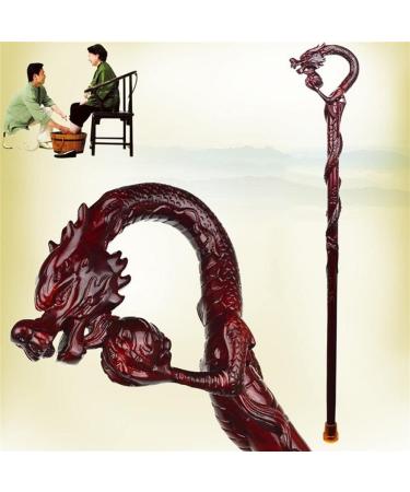 Wooden Cane Solid Walking Stick Crutch Walking Stick Wooden Sticks Solid Wood Old Wooden Stick Mahogany Cane Cherry Hand-Carved 95cm for Elderly Seniors - Buy Online on GoSupps.com