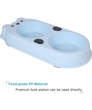 UPSKY Double Stainless Steel Pet Bowls - Cute Double Dog Cat Bowls for Food and Water Feeder in Blue - Buy Online on GoSupps.com
