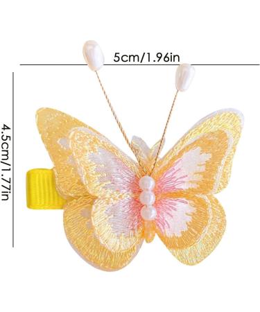 Butterflies Clips for Hair - Moving 3D Hair Decor - Cute Sparkly Clamps Pins Flying Butterflies with Shiny Rhinestone Women Girls Hair Accessories for Bride Weddings Rowces A Pair of Yellow Embroidered Butterflies - Buy Online on GoSupps.com