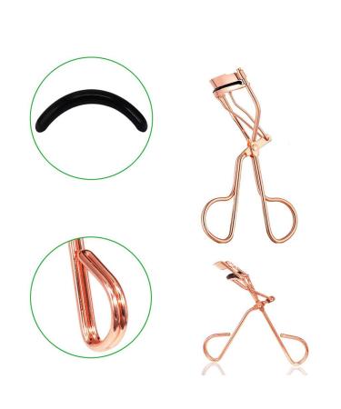Buy Stainless Steel Eyelash Curler Set - Includes Tweezers & 5 Silicone Pads | Perfect for All Eye Shapes | International Shipping Available - Buy Online on GoSupps.com