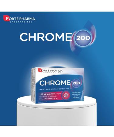 Fort Pharma - Chrome 200 - Slimming Food Supplement - Blood Glucose Supplement Reduce Snack and Sugar Craving Appetite Control - Optimal Assimilation - 30 Tablets - Buy Online on GoSupps.com