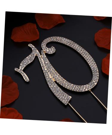 OKUMEYR 70 Rhinestone Number Birthday Party Decor Crystal Decor Anniversary Rhinstone 10th Crystals Decor Happy Birthday Topper Wedding Decoration Wedding Supplies Cake - Buy Online on GoSupps.com