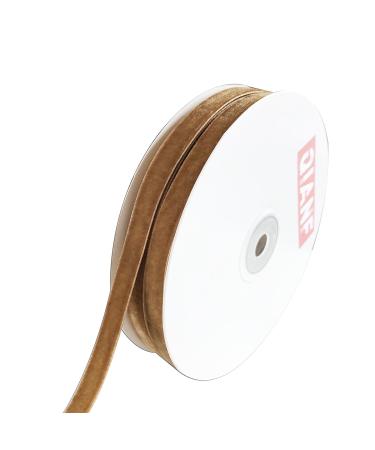 QIANF Vintage Khaki Velvet Ribbon  3/8 Inch X 25Yd 3/8-25 Yard 143-Khaki