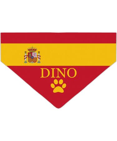 Personalized Dog Hollow - Football Games & Olympic Sports Motif Triangular Cloth for Pets with Spain Flag - Buy Online on GoSupps.com