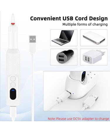 Professional Electric Nail Drill with 6 Bits for Acrylic Gel Nails - White - Buy Online on GoSupps.com