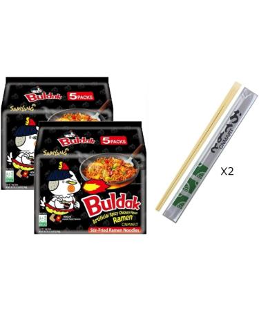 CNMART Samyang Hot Chicken Ramen Dried Buldak Noodles Halal 140g (Pack of 10) - Buy Online on GoSupps.com