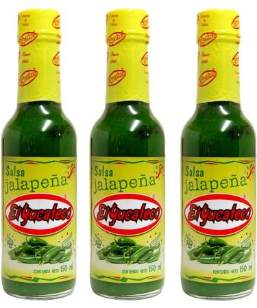 El Yucateco Jalapeno Salsa 150 ml (Pack 3) / Mexican Spicy Jalapeno Salsa Hot Chilli Sauce for Tacos Fajitas Seafood - Buy Online on GoSupps.com