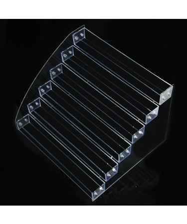 Psytfei Clear Acrylic Nail Polish Organizer Makeup Nail Polish Bottles Tray Tabletop Display Storage for Home (Six Layers)