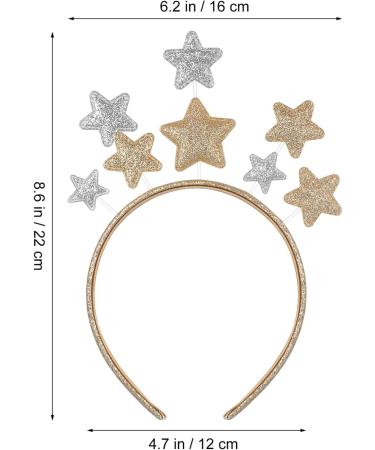 FRCOLOR Star Headband Christmas Star Hairband Gillter Star Hair Hoop Happy New Year Headband Xmas Stars Hair Accessories for Holiday Birthday Party - Buy Online on GoSupps.com