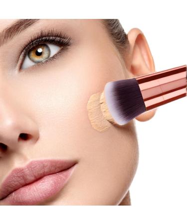 Rose Vanilla Make Up Brush Foundation Kabuki Flat Top - Perfect For Blending Liquid Cream or Flawless Powder Cosmetics - Buffing Stippling Concealer - Premium Quality Synthetic Dense Bristles! - Buy Online on GoSupps.com