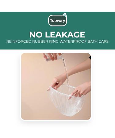 100PCS Disposable Shower Caps by Tobvory - Waterproof Plastic Shower Cap for Women Men - Extra Elastic Large Size for Bath, Hair Treatment, Conditioning - Perfect for Home, Hotel, Travel - Buy Online on GoSupps.com