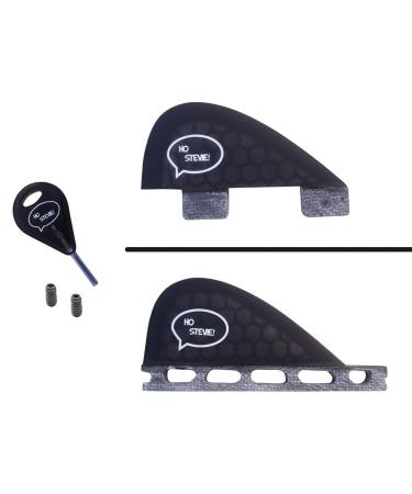 Ho Stevie! Stabilizer Surfboard Fin (Center/5th Fin) Twin Tab or Single Tab Sizes + Fin Key and Screws Black Twin Tab