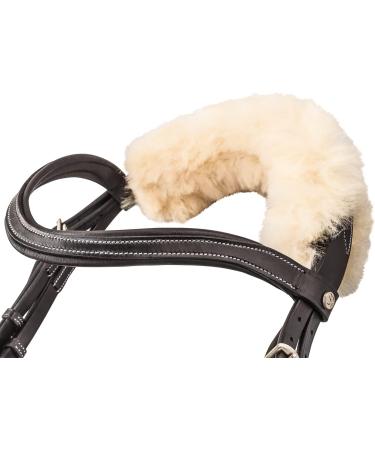 SUNRIDE Swedish Bridle Oxford with Reins - Soft Genuine Leather & Fur Adjustable Anatomical Design (Full Brown) - International Shipping Available - Buy Online on GoSupps.com