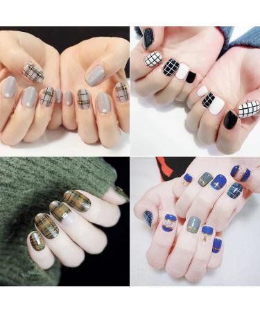 Nail Stamp Plate Kit - Trendy Houndstooth & Vintage Plaid Checkerboard Nail Art Stencils for DIY Designs | International Shipping - Buy Online on GoSupps.com