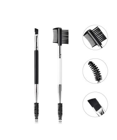 Eyebrow Brush and Comb Set, Ubonjoy 2Pcs Eye Brow Brush, Professional Spoolie brushes, Firm Thin Angled Eyebrow Brush, Eyeliner Brush Kit, Precision Application & Blending Basic