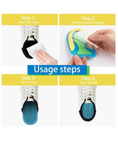 Orthopedic Heel Pillows - Silicone Gel Cushions for Heel Spurs & Plantar Fasciitis Relief | Soft Insoles for Men & Women - 2 Pairs - Buy Online on GoSupps.com