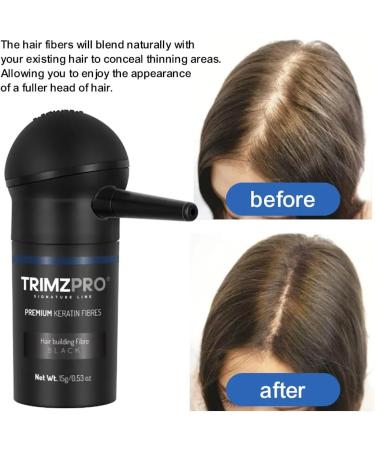 Trimzpro Signature Keratin Hair Fibres 14g - 10 Shades | Instant Thickening & Concealing Powder | Lock-In Tech for Natural Look & Durability | Hair Volumizer for Men & Women MEDIUM BLONDE - Buy Online on GoSupps.com
