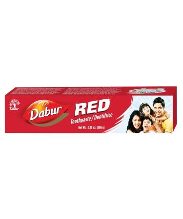 Dabur Red Toothpaste for Fresh Breath & Gum Health - Dentifrice for Oral Strong Teeth - for Stains & Protects Gums - for Complete Oral Hygiene - Ayurvedic Toothpaste - 200g Pack 7.05 Fl Oz (Pack of 1)