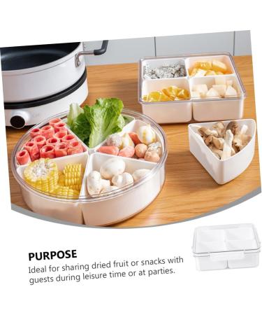CIYODO Dried Fruit Plate Food Tray Veggie Tray Decor Nut Serving Platter Candy Boxes Convenient Fruit Box 20X20X6.5CM White - Buy Online on GoSupps.com