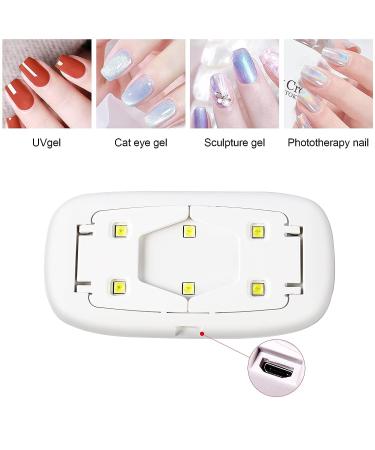 Imtiti Mini UV LED Nail Lamp 6W - Portable Nail Dryer for UV Gel Nails - Manicure Salon Tool (White) with USB Cable - Buy Online on GoSupps.com