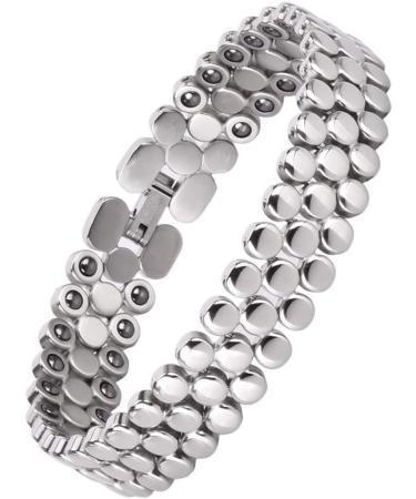 Jeroot Titan Magnet Hard Band Bracelet for Women - 4mm Zirconia & Size Adjustment Tool - 3500 Gauss Magnetic Therapy Gift Box - Perfect for International Shipping - Buy Online on GoSupps.com