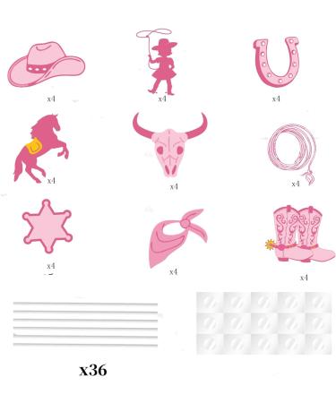 36psc Pink Western Cowgirl Happy Birthday Cupcake Toppers Girl Western Theme Wild West Cupcake Dessert Muffin Food Picks Party Supplies Rose Gold Western Rodeo Baby Shower Cake Decorations - Buy Online on GoSupps.com