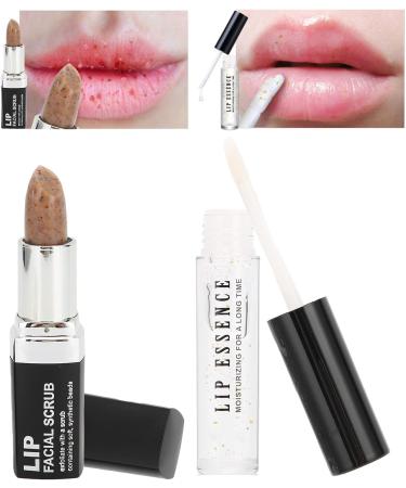 Lip Scrub Exfoliator & Moisturizing Serum Kit - Hydrating Lip Care Set for Repair and Gloss - Buy Online on GoSupps.com