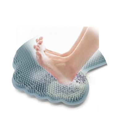 Wall-Mounted Foot Scrubber for Shower - Hands-Free Back Washing Brush with Suction Cups | Anti-Slip Gray Bathroom Foot Cleaner - Buy Online on GoSupps.com