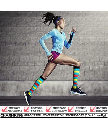 CHARKMING Compression Socks 8-Pair Set | 15-20 mmHg Support for Men & Women | Ideal for Athletic Running & Cycling | Large-X-Large | Black/Blue - Buy Online on GoSupps.com
