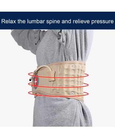 Back Decompression Belt fit Waist 26.38-43.31inch Lumbar Support Inflatable Lumbar Traction Belt Khaki Spinal Back Belt for Men Women Decompression Back Belt - Buy Online on GoSupps.com