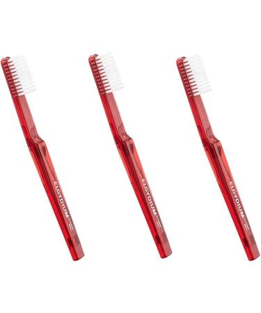Elgydium Classic Soft Toothbrush - Red Pack of 3 | International Shipping Available - Buy Online on GoSupps.com