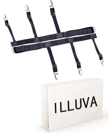 Buy Men's Shirt Holders & Suspenders - Elastic Non-Slip Adjustable Shirt Stays (1 Pair) - O-Shape for Perfect Fit - Buy Online on GoSupps.com