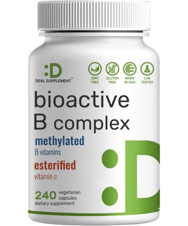 Magnesium Glycinate 500mg Veggie Capsules & Bioactive Vitamin B Complex Bundle Pack Easily Absorbed Chelated Mineral Immune Energy & Metabolism Supplement - Buy Online on GoSupps.com