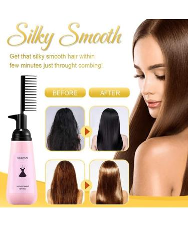 miduoidn Curly Hair Straightening Cream with Brush Smoothing Portable Nourishing Beauty Gifts Supply Professional Barbershop - Buy Online on GoSupps.com