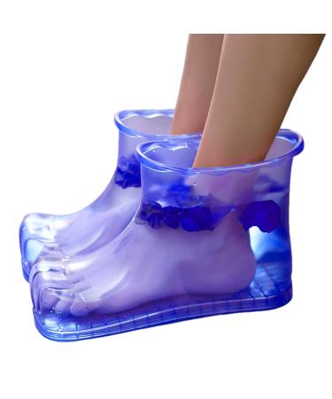 Foot Soaking Boots | Anti-Slip High-Density Foot Soaking Boots | Heatproof Colorful Foot Soaker | Portable Foot Spa Shoes for Home Bathroom Height 18cm 45 Yards Blue