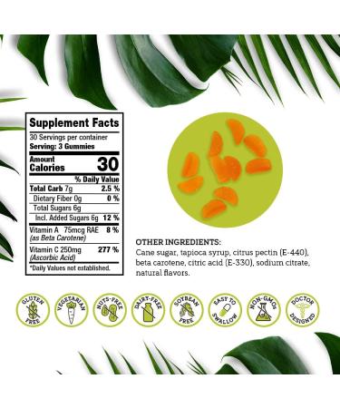 Doctors Scientific DSO Vitamin C Gummies - Delicious and Natural Orange Flavored Gummies - Vegan Plant Based Gummies 90 Count - Buy Online on GoSupps.com